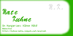 mate kuhne business card