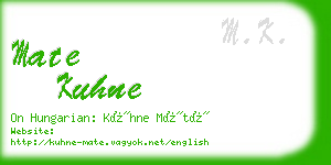 mate kuhne business card